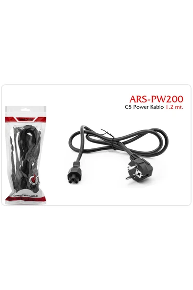 Bilişim Burada C5 Power Kablo 1.2m Bilgisayar, Monitör, Adaptör, Yazıcı Uyumlu Güç Kablosu