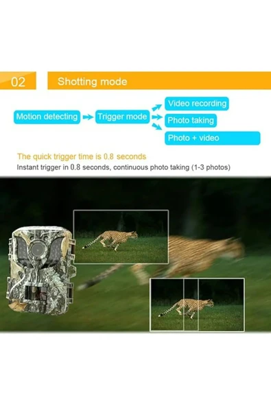 DL005-1 Fotokapan Açık Takip Kamerası IP66 Su Geçirmez Kamera Kızılötesi Gece Görüş - 5