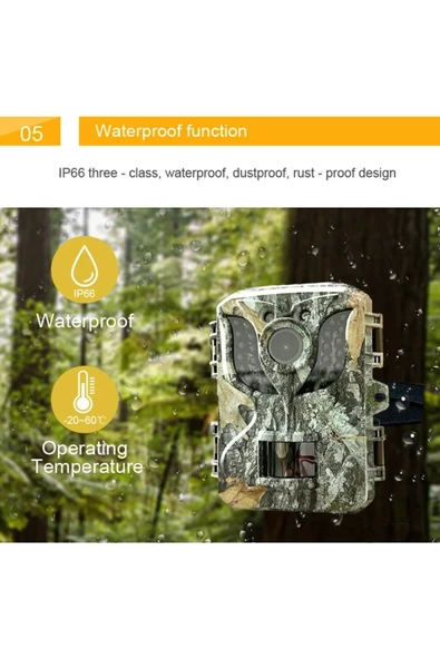 DL005-1 Fotokapan Açık Takip Kamerası IP66 Su Geçirmez Kamera Kızılötesi Gece Görüş