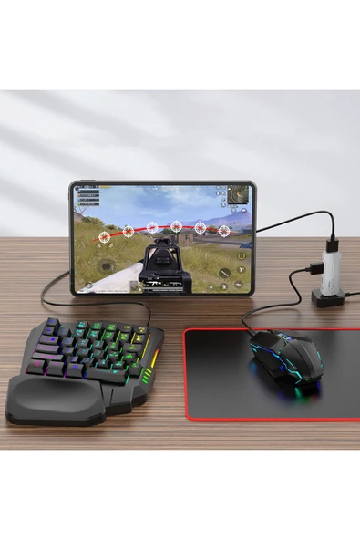 Bilişim Burada 5in1 BT5.3 PUBG Mobil Oyun Kiti Klavye Mouse Dönüştürücü Seti Gamer Aksesuar