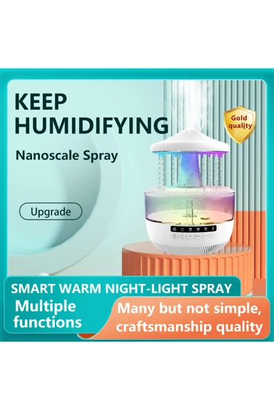 Mantar Yağmur Damlası Nemlendirici Gece Lambası + Bluetooth Hoparlör - 3