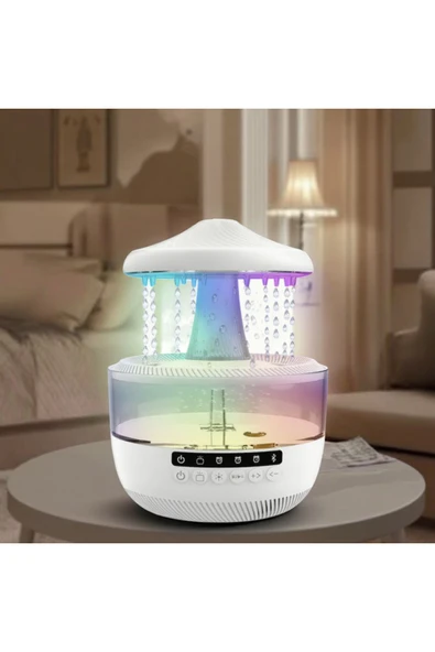 Mantar Yağmur Damlası Nemlendirici Gece Lambası + Bluetooth Hoparlör