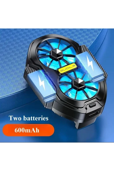 FS01 çift Fan şarj edilebilir cep telefonu soğutucu uzun ömürlü güçlü soğutma hava soğutma - 6