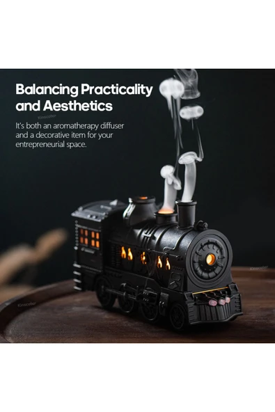 Bilişim Burada Mini Tren Şekilli Işıklı & Uzaktan Kumandalı Ev Ofis Nemlendirici - 4