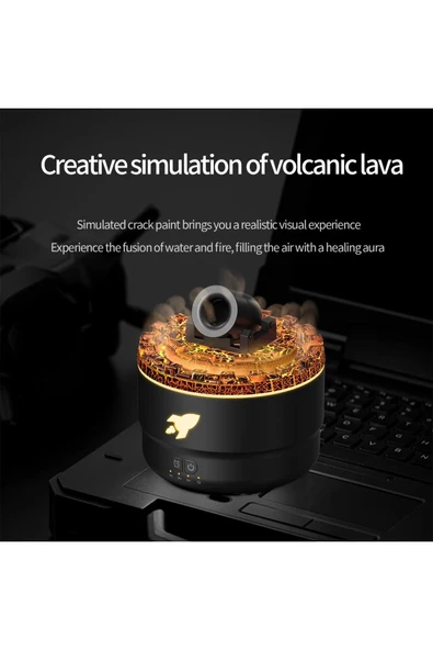 Volkanik Çatlak Top Patlama Efektli 7 Renk Led Işıklı Zamanlayıcılı Uçucu Yağ Difüzörü Nemlendirici - 4