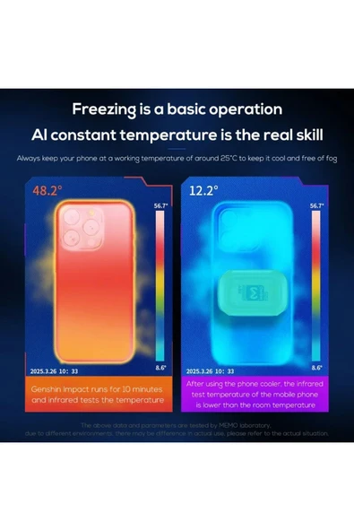 Memo Cx12 Manyetik Rgb Oyun Soğutucu, Pubg Için Powerbankli Otg Hediyeli Kablosuz Radyatör Fan - 3