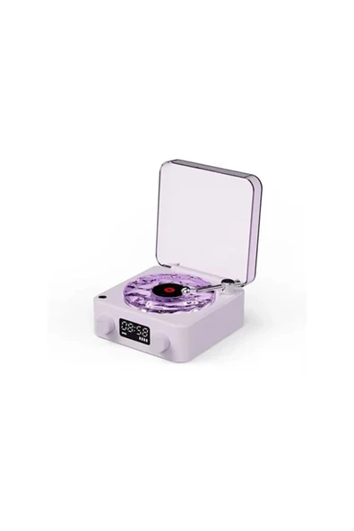 Waves Nostalji Plak Görünümlü Bluetooth Hoparlör 3D Ses Dalgası Retro Müzik Plak Gece Lambası - 2