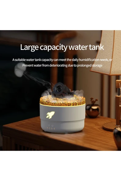 Volkanik Çatlak Top Patlama Efektli 7 Renk Led Işıklı Zamanlayıcılı Uçucu Yağ Difüzörü Nemlendirici - 2