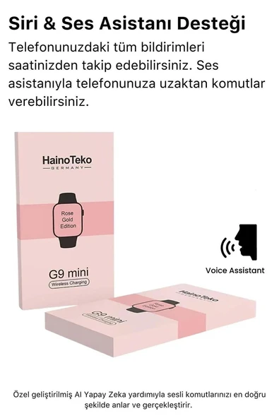 Ns Store G9 Mini Rose Gold Bileklik Hediyeli Amoled Ekran 41mm Kadın Akıllı Saat - 5