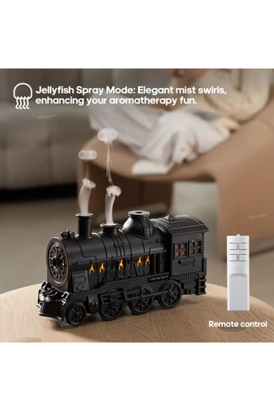 Bilişim Burada Mini Tren Şekilli Işıklı & Uzaktan Kumandalı Ev Ofis Nemlendirici - 2