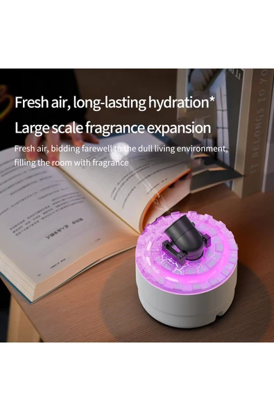 Volkanik Çatlak Top Patlama Efektli 7 Renk LED Işıklı Zamanlayıcılı Uçucu Yağ Difüzörü Nemlendirici - 5