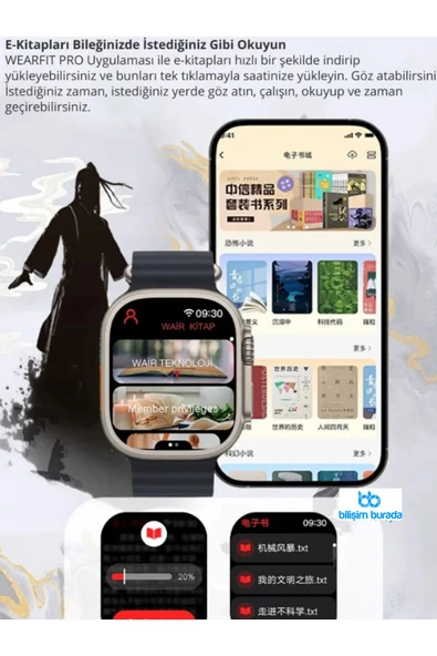 Hk10 Ultra 3 Wifi Modeli 2.02 Inç Amoled Ekran Akıllı Saat App Store Kordon Hediyeli - 4