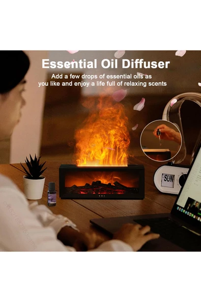 Bilişim Burada Alev Efektli Koku Difüzörü Nemlendirici Uzaktan Kumanda - 2