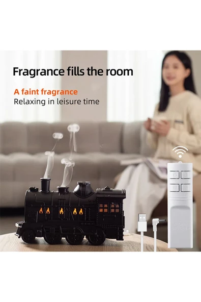 Bilişim Burada Mini Tren Şekilli Işıklı & Uzaktan Kumandalı Ev Ofis Nemlendirici - 6