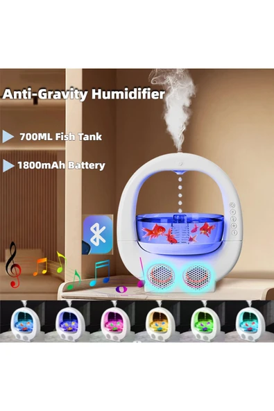 Bilişim Burada Balık Tanklı Bluetooth Hoparlörlü Uyumlu Hava Nemlendirici