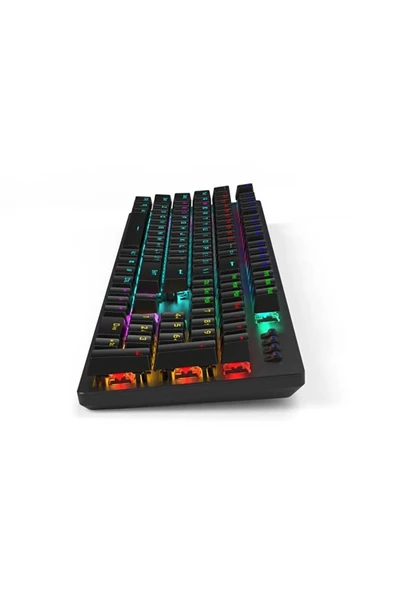 GK100F Mekanik Gaming Klavye RGB Işıklı Kablolu Klavye Şık Zafir Modern Tasarım Türkçe Q Klavye - 3