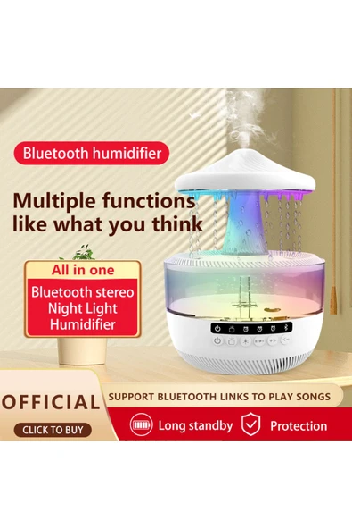 Mantar Yağmur Damlası Nemlendirici Gece Lambası + Bluetooth Hoparlör - 5
