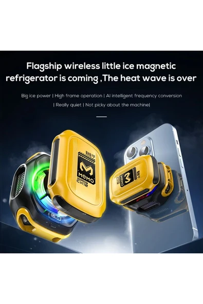 Memo Cx12 Manyetik Rgb Oyun Soğutucu, Pubg Için Powerbankli Otg Hediyeli Kablosuz Radyatör Fan - 2
