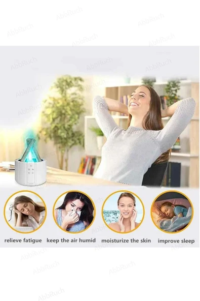 Bonfire Alev Görüntülü Bonfire Oda Nemlendirici Şık Tasarım Uzaktan Kumanda Kontrollü - 6