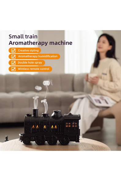 Bilişim Burada Mini Tren Şekilli Işıklı & Uzaktan Kumandalı Ev Ofis Nemlendirici - 6