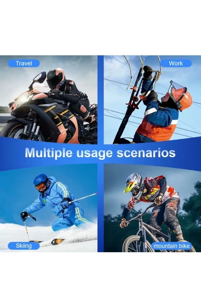 Q58 Max Dijitool Kablosuz Motosiklet Kaskı İnterkom Çift Sürücü İletişimi 500m Stereo Mp3 FM Radyo - 3