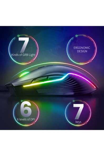 Onikuma Cw905 Rgb Oyuncu Mouse 6400dpi Gaming Oyuncu Mouse - 2