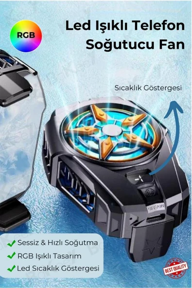 Sl-09 Telefon Ve Tablet Soğutucu Fan Işıklı Cep Telefonu Soğutma Fanı Radyatör Soğutucu