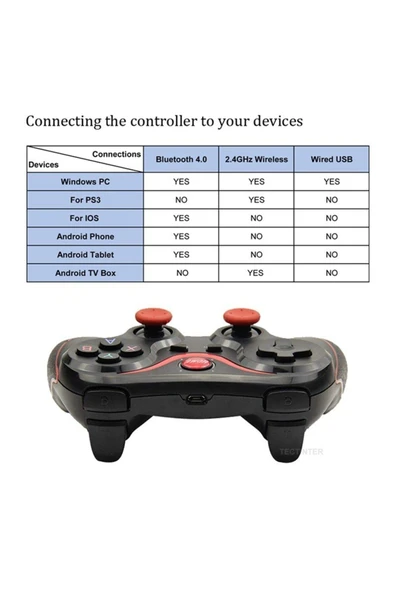 Wireless Kablosuz Oyun Kolu Bluetooth Joystick Gamepad Telefon Tutacağı Standlı - 4