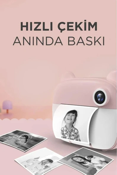 Cmr14 Pembe Dijital Video Fotoğraf Çocuk Kamerası Anlık Termal Resim Kağıt Baskılı Yazıcı - 5