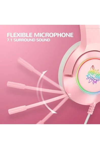 Bilişim Burada K9 Mikrofonlu Profesyonel Oyuncu Kulaklık Pembe Kedili - 6