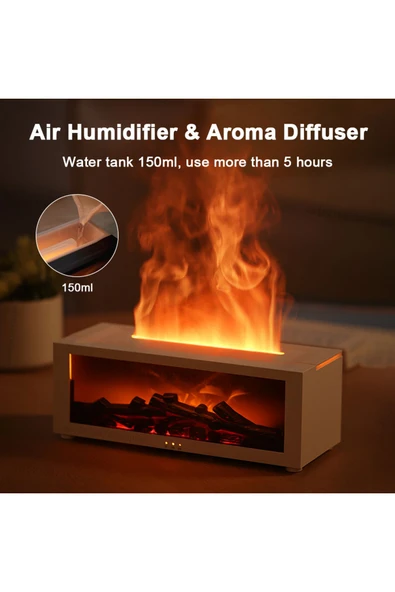 Bilişim Burada Alev Efektli Koku Difüzörü Nemlendirici Uzaktan Kumanda - 6