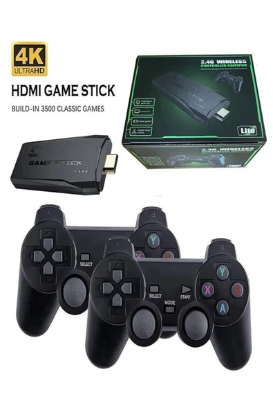 LİTE-M8 4K 2.4GHZ  64G OYUN KONSOLU 2 ADET KABLOSUZ JOYSTİK RETRO GAME STİCK