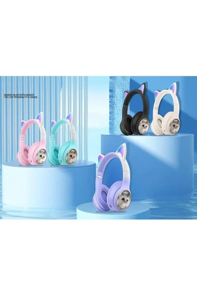 SW90 Bluetooth Renkli Kedi Kulaklık - 5