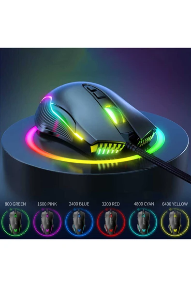 Onikuma Cw905 Rgb Oyuncu Mouse 6400dpi Gaming Oyuncu Mouse - 7