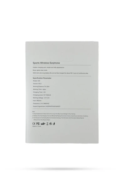 A21 Uyumlu Bluetooth Kulaklık 100 Saat Şarj Kutu Hasarlı - 3