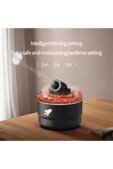 Volkanik Çatlak Top Patlama Efektli 7 Renk Led Işıklı Zamanlayıcılı Uçucu Yağ Difüzörü Nemlendirici - 3