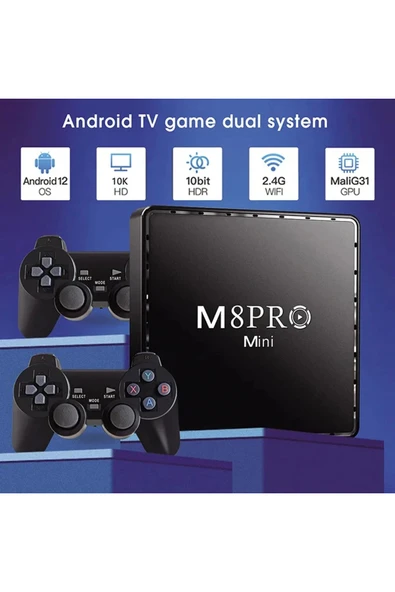 M8 PRO MINI Kablosuz 2.4G HD Arcade N64 Aile TV Mini Oyun P2 Kolu Klasik X2 Oyun Konsolu