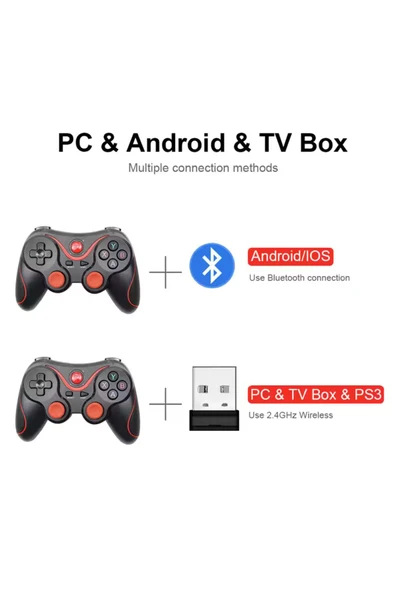 X3 PUBG Kablosuz Standlı Gamepad Telefon Standlı Android, iOS, PC, PS3 Uyumlu - 6