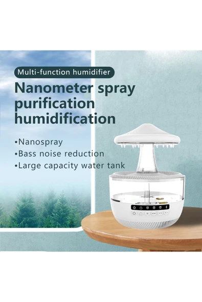 Mantar Yağmur Damlası Nemlendirici Gece Lambası + Bluetooth Hoparlör - 2