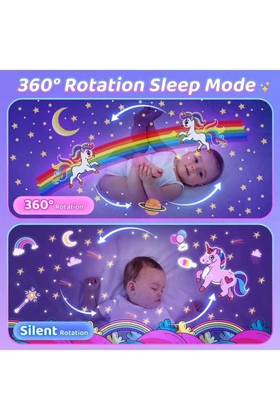 Bilişim Burada Tavşan Projeksiyon Lamba 12 Film USB BT Hoparlör Yıldız Gece Lambası - 4