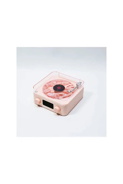 Waves Nostalji Plak Görünümlü Bluetooth Hoparlör 3D Ses Dalgası Retro Müzik Plak Gece Lambası - 2