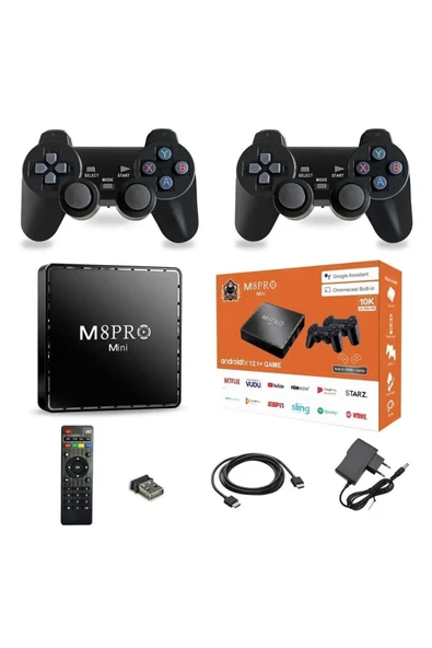 M8 PRO Mini 2.4G 10K ultra HD 64 GB TV BOX Android TV GAME BOX android 12.1 TV 2 Adet Oyun Konsolu