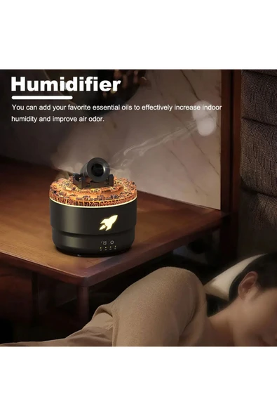 Volkanik Çatlak Top Patlama Efektli 7 Renk Led Işıklı Zamanlayıcılı Uçucu Yağ Difüzörü Nemlendirici - 7