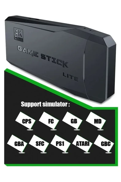 LİTE-M8 4K 2.4GHZ 64G OYUN KONSOLU 2 ADET KABLOSUZ JOYSTİK RETRO GAME STİCK - 5