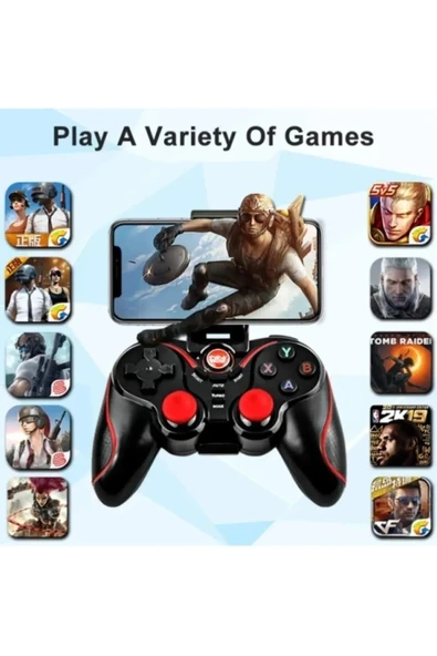 X3 PUBG Kablosuz Standlı Gamepad Telefon Standlı Android, iOS, PC, PS3 Uyumlu - 3