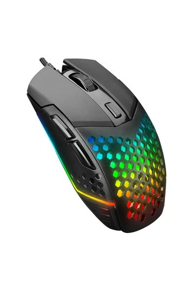 SM-GX19 ANGARD Usb RGB Işıklı Makrolu 7200DPI Örgü Kablolu Gaming Oyuncu Mouse