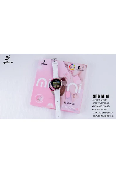 Bilişim Burada Sp6 Mini Süper Amoled 3 Kordon ve CHARM Bileklik Hediyeli Akıllı Kadın Kol Saati - 2