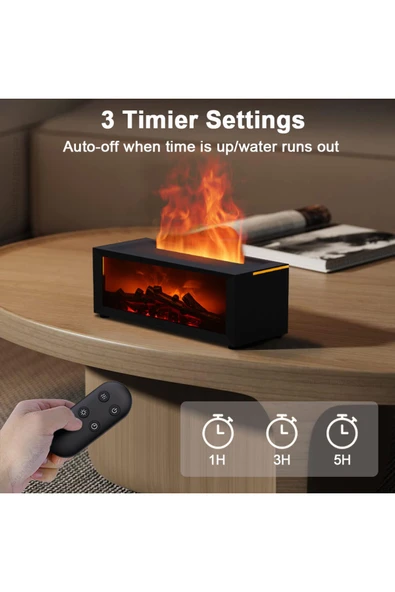 Bilişim Burada Alev Efektli Koku Difüzörü Nemlendirici Uzaktan Kumanda - 4