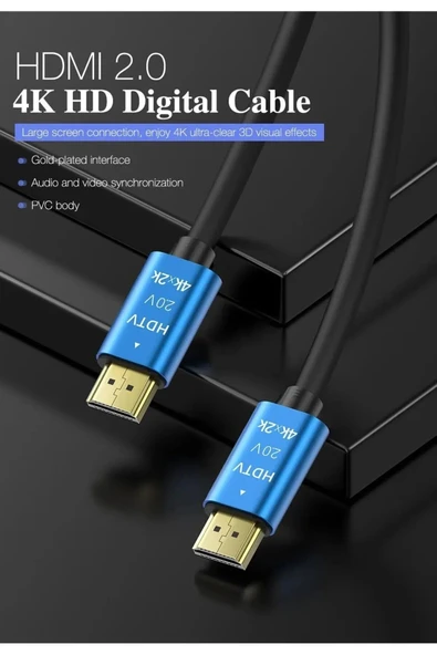 Bilişim Burada 10 METRE 4K ULTRA HD 2.0V ALÜMİNYUM BAŞLIK ALTIN UÇLU HDMİ KABLO - 3