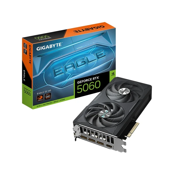 GIGABYTE GeForce RTX 5060 EAGLE OC 8G GDDR7 8GB 128Bit DLSS 4 GV-N5060EAGLE OC-8GD NVIDIA Ekran Kartı